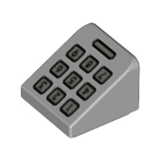Slope 30 1 x 1 x 2/3 with Dark Bluish Gray Telephone Keypad Pattern
