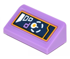 Slope 30 1 x 2 x 2/3 with Digital Console with White and Yellow Circles Pattern (Sticker) - Set 41230