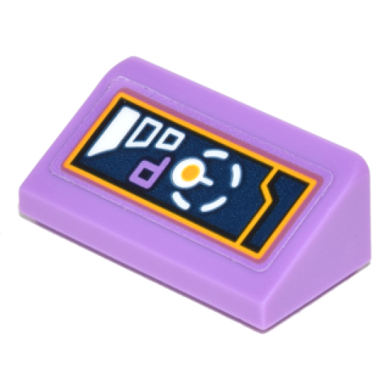 Slope 30 1 x 2 x 2/3 with Digital Console with White and Yellow Circles Pattern (Sticker) - Set 41230