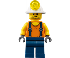 Miner - Shirt with Straps, Dark Blue Legs, Mining Helmet, Stubble and Scar