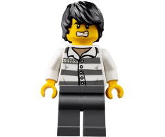 Mountain Police - Jail Prisoner 86753 Prison Stripes, Black Tousled Hair