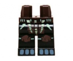 Hips and Black Legs with Dark Brown Loincloth with Yellowish Green Markings, Knee Pads and Sand Blue Toes Pattern