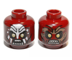 Minifigure, Head Dual Sided LotR Uruk-hai Scowling / Handprint Pattern - Blocked Open Stud