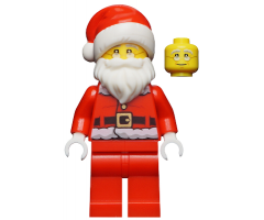 Santa, Red Legs, Fur Lined Jacket with Button, Glasses