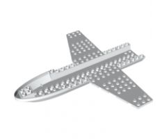 Aircraft Fuselage Forward Bottom Curved 6 x 24 x 1 1/3 with 4 x 21 Recessed Center and 12 x 6 Wings, 20 Holes