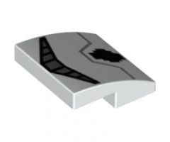 Slope, Curved 2 x 2 with Black Pixelated Shape and Light Bluish Gray Angled Line Pattern (BrickHeadz Stormtrooper Breathing Mask)