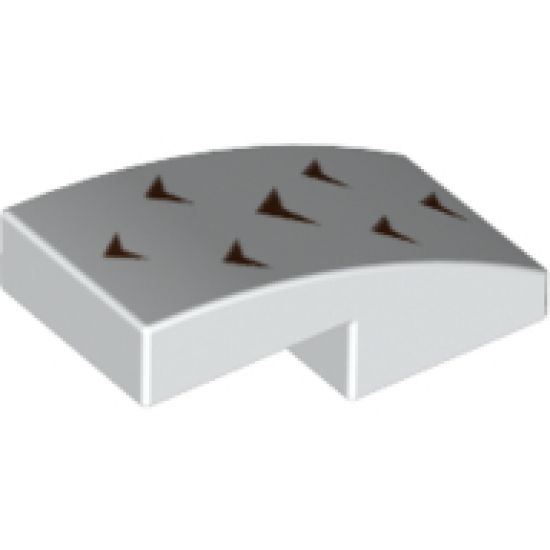 Slope, Curved 2 x 1 with 7 Reddish Brown Arrowheads / Feathers Pattern (BrickHeadz Hedwig Wing)