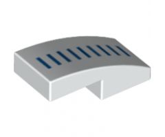 Slope, Curved 2 x 1 with 9 Blue Lines Pattern (BrickHeadz Stormtrooper Helmet Side)
