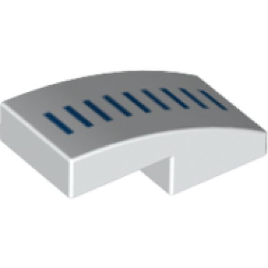 Slope, Curved 2 x 1 with 9 Blue Lines Pattern (BrickHeadz Stormtrooper Helmet Side)