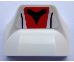 Slope, Curved 1 x 2 x 2/3 Wing End with Black Lines, Red Stripe and Letter V Pattern (Sticker) - Set 80012