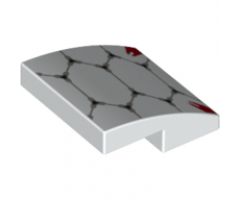 Slope, Curved 2 x 2 with Light Bluish Gray Scale Armor Outlines and Red Highlights Pattern