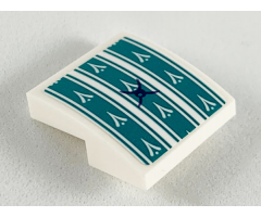 Slope, Curved 2 x 2 with Dark Turquoise Seat Cushion Pattern (Sticker) - Set 41164