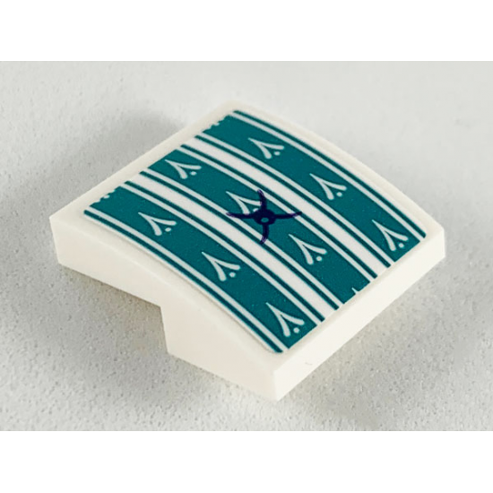 Slope, Curved 2 x 2 with Dark Turquoise Seat Cushion Pattern (Sticker) - Set 41164