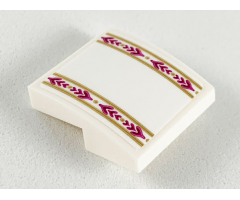 Slope, Curved 2 x 2 with Ornate Magenta and Gold Stripes Pattern (Sticker) - Set 41164