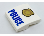 Slope, Curved 2 x 2 with Gold Badge and Blue 'POLICE' Pattern