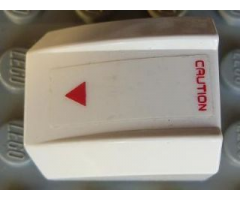 Slope, Curved 2 x 2 Lip with 'CAUTION' and Small Triangle Red on White Pattern (Sticker) - Set 7713