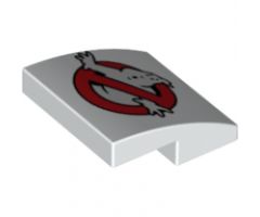 Slope, Curved 2 x 2 with Ghostbusters Logo Pattern