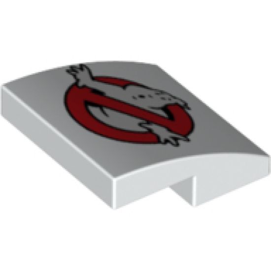 Slope, Curved 2 x 2 with Ghostbusters Logo Pattern