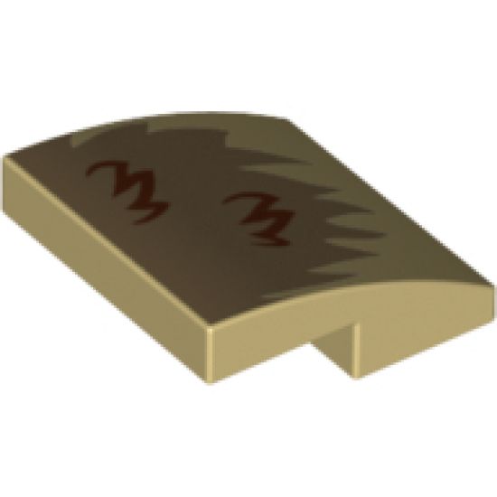 Slope, Curved 2 x 2 with Dark Tan Fur Pattern