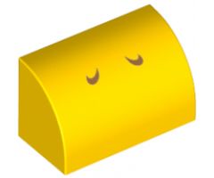 Slope, Curved 1 x 2 x 1 with Two Dark Orange Check Marks Pattern (Koopa Troopa Nostrils)