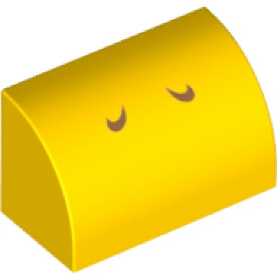 Slope, Curved 1 x 2 x 1 with Two Dark Orange Check Marks Pattern (Koopa Troopa Nostrils)