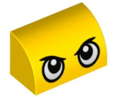 Slope, Curved 1 x 2 x 1 with Large Stern Eyes Pattern (Duckmobile)