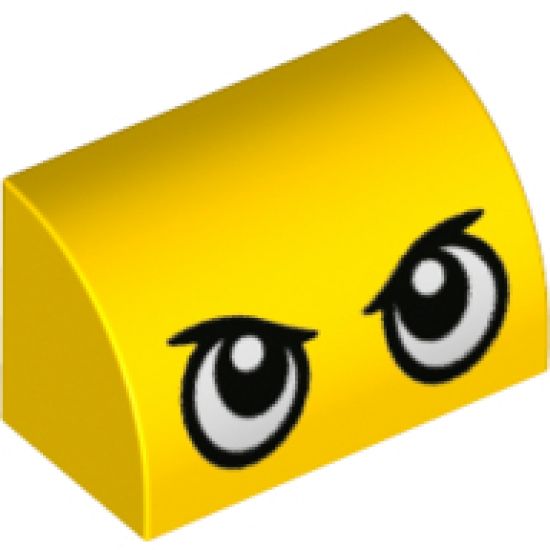 Slope, Curved 1 x 2 x 1 with Large Stern Eyes Pattern (Duckmobile)