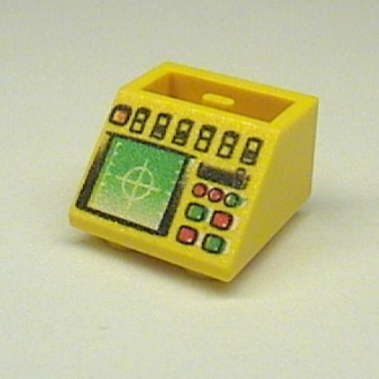 Slope, Inverted 45 2 x 2 with Screen with Target, Control Panel with Black, Green, and Red Switches and Buttons Pattern