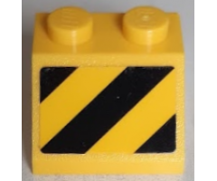 Slope 45 2 x 2 with Black and Yellow Danger Stripes Pattern Model Left Side (Sticker) - Set 60186