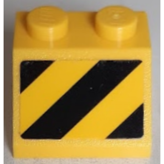 Slope 45 2 x 2 with Black and Yellow Danger Stripes Pattern Model Left Side (Sticker) - Set 60186