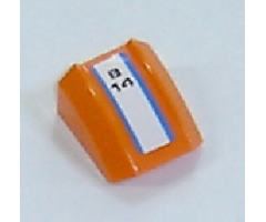 Slope, Curved 2 x 2 Lip with 2 Blue Stripes and 'B14' Pattern (Sticker) - Set 7737