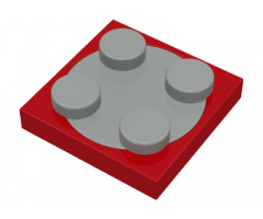 Turntable 2 x 2 Plate, Base with Light Gray Turntable 2 x 2 Plate, Top (3680 / 3679)