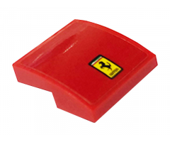 Slope, Curved 2 x 2 with Ferrari Logo Pattern (Sticker) - Set 76895