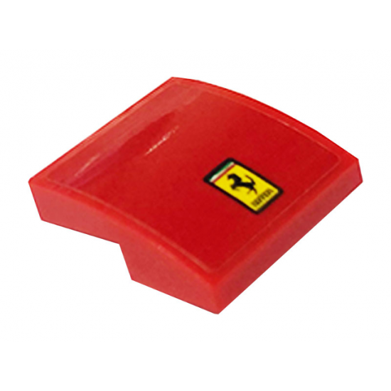 Slope, Curved 2 x 2 with Ferrari Logo Pattern (Sticker) - Set 76895