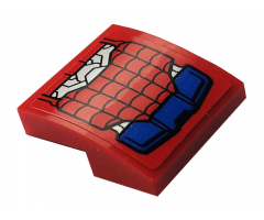 Slope, Curved 2 x 2 with Blue and Silver Spider-Man Mech Leg Armor with Web Pattern (Sticker) - Set 76146