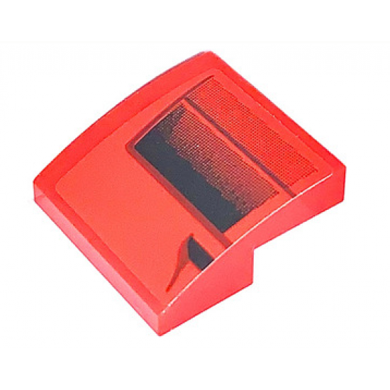 Slope, Curved 2 x 2 x 2/3 with Black Faded Air Vents Pattern Model Right Side (Sticker) - Set 75890
