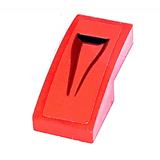 Slope, Curved 2 x 1 x 2/3 with Black Faded Air Vent Pattern Model Left Side (Sticker) - Set 75890