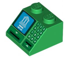 Slope 45 2 x 2 with Building on Blue Screen, Card Slot and Keypad Pattern