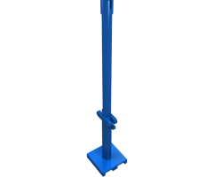 Boat Mast 2 x 2 x 9 2/3 Bar with Slot on Top and 2 Finger Hinge on Two Sides
