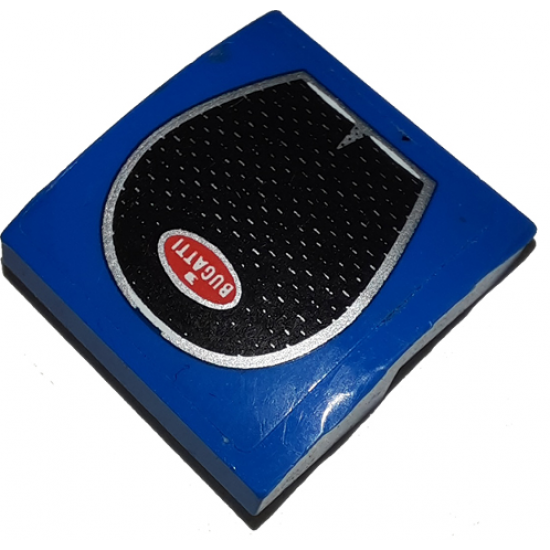 Slope, Curved 2 x 2 with Black Grille, Silver Line and 'BUGATTI' Pattern (Sticker) - Set 75878