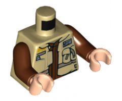 Torso SW Jacket with Dark Tan Belts and Reddish Brown Undershirt Pattern (Rebel Trooper) / Reddish Brown Arms / Light Nougat Hands