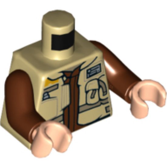 Torso SW Jacket with Dark Tan Belts and Reddish Brown Undershirt Pattern (Rebel Trooper) / Reddish Brown Arms / Light Nougat Hands