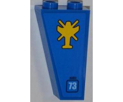 Slope, Inverted 75 2 x 1 x 3 with Helicopter Outline, 'NABII' and Light Blue '73' Pattern Model Right Side (Sticker) - Set 7067