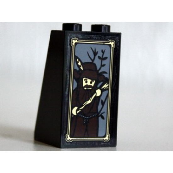 Slope 75 2 x 2 x 3 - Solid Studs with Portrait of Radagast the Brown Pattern (Sticker) - Set 10237