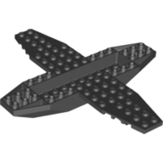Aircraft Fuselage 4 x 16 x 1 with 2 x 10 Recessed Center and 8 x 4 Wings with Cutaways, 9 Holes