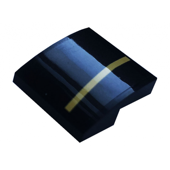 Slope, Curved 2 x 2 with Gold Stripe Pattern Model Left Side (Sticker) - Set 76899
