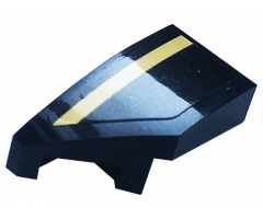 Wedge 2 x 1 with Stud Notch Left with Gold Stripe Pattern (Sticker) - Set 76899