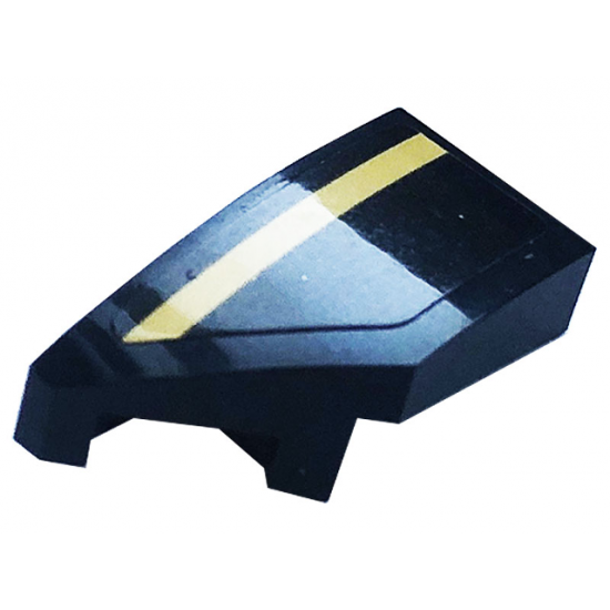 Wedge 2 x 1 with Stud Notch Left with Gold Stripe Pattern (Sticker) - Set 76899