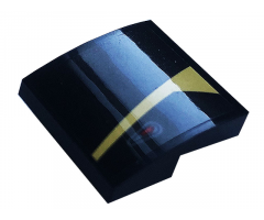 Slope, Curved 2 x 2 with Gold Stripe and Red Dot Pattern Model Right Side (Sticker) - Set 76899