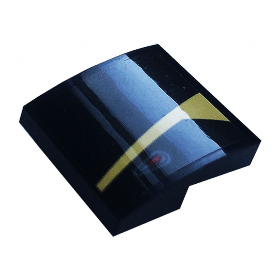 Slope, Curved 2 x 2 with Gold Stripe and Red Dot Pattern Model Right Side (Sticker) - Set 76899